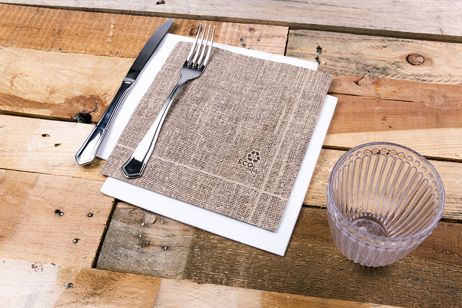 Servilleta Punta Punta 40x40cm Eco Nature Deco. Deco. Arpillera, 600uds
