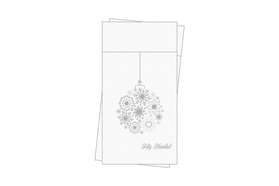 Kanguro Punta Punta 40x40cm Deco. Bola Navidad (Tinta Plata), 480uds