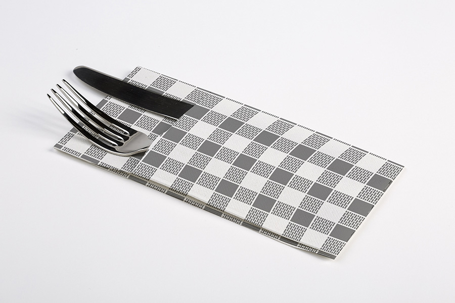 Kangucel Punta Punta 40x40cm Deco. Vichy Gris, 960uds