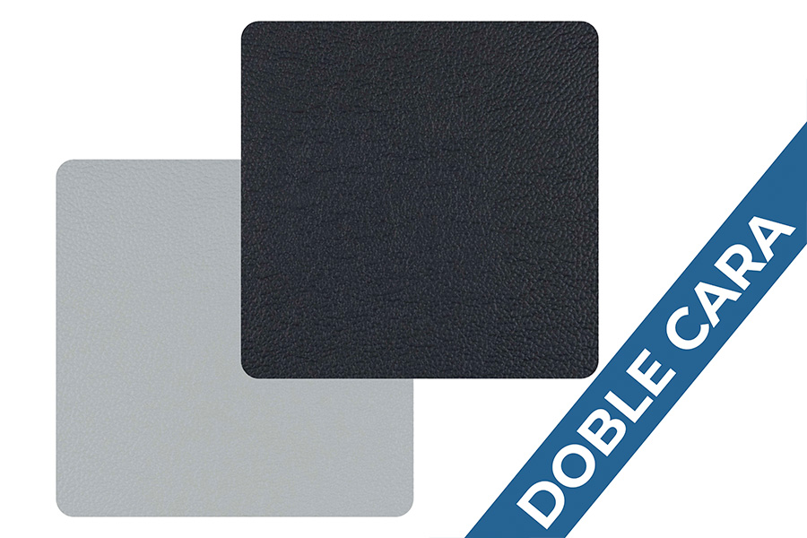 Posavasos Polipiel Cuadrado 10x10cm Gris-Negro, 6uds x 10pq