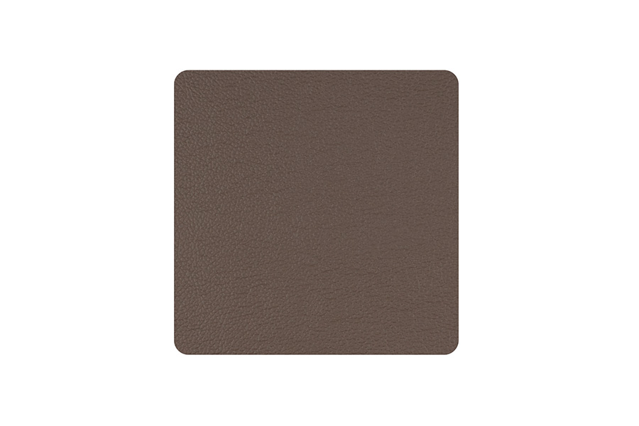 Posavasos Polipiel Cuadrado 10x10cm Marrón-Blanco, 6uds x 10pq
