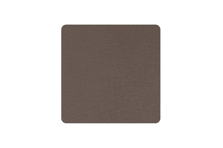 Posavasos Polipiel Cuadrado 10x10cm Marrón-Oro, 6uds x 10pq