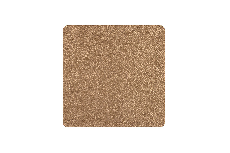 Posavasos Polipiel Cuadrado 10x10cm Plata-Oro, 6uds x 10pq