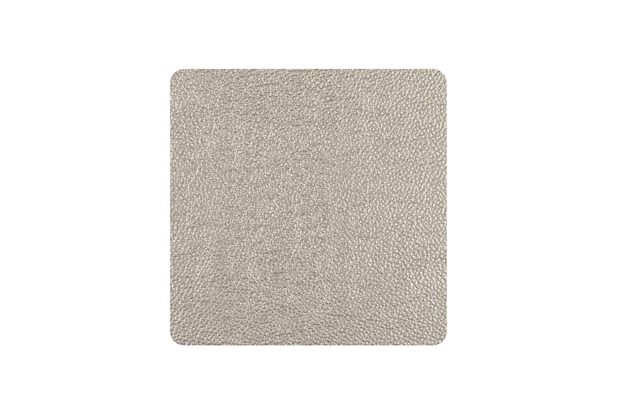 Posavasos Polipiel Cuadrado 10x10cm Plata-Oro, 6uds x 10pq