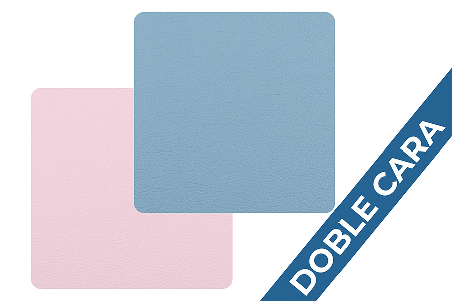 Posavasos Polipiel Cuadrado 10x10cm Rosa-Azul, 6uds x 10pq