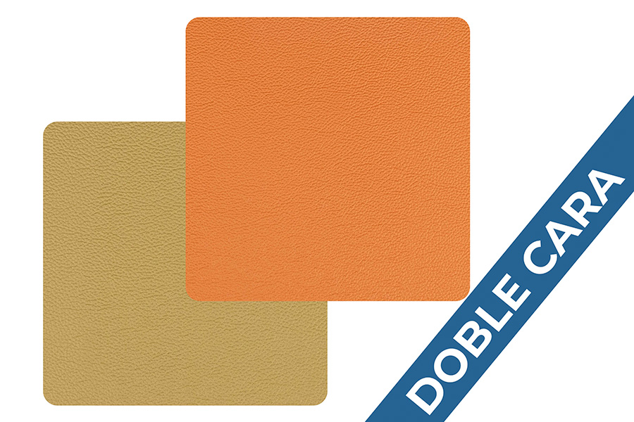 Posavasos Polipiel Cuadrado 10x10cm Verde-Naranja, 6uds x 10pq