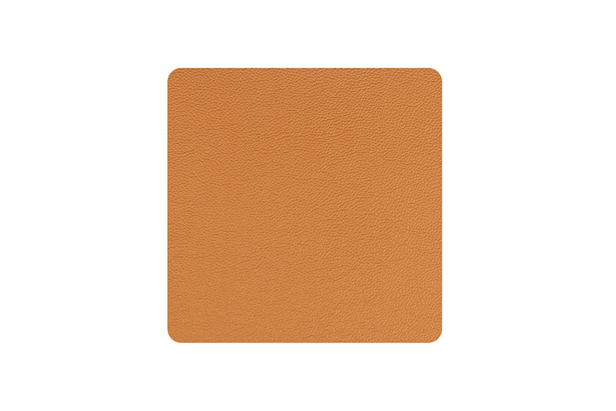 Posavasos Polipiel Cuadrado 10x10cm Verde-Naranja, 6uds x 10pq