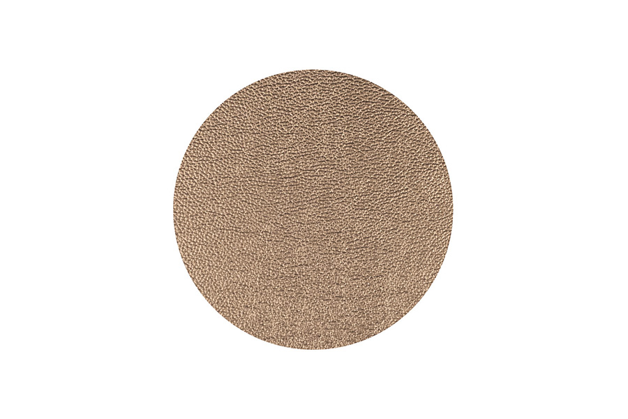 Posavasos Polipiel Redondo 10x10cm Marrón-Oro, 6uds x 10pq