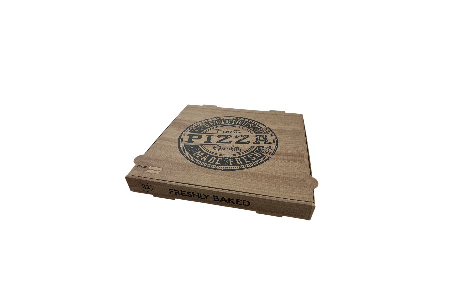 Caja Cartón Pizza Natural Mod. "Quality" 33x33cm, 100uds