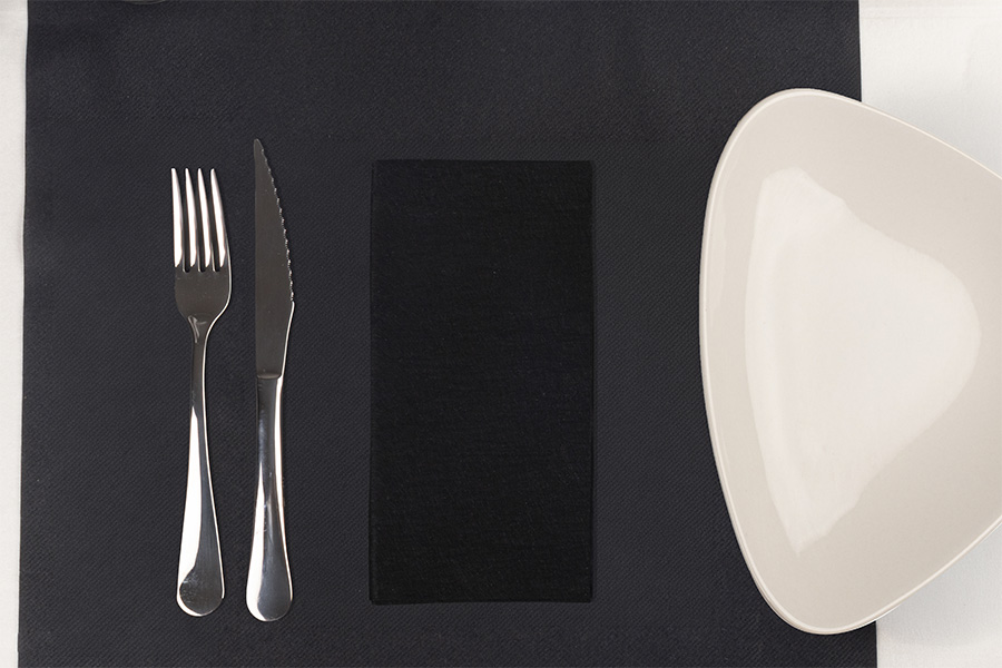 Servilletas Softex 40x40cm 1/8 50gr Negro, 600uds