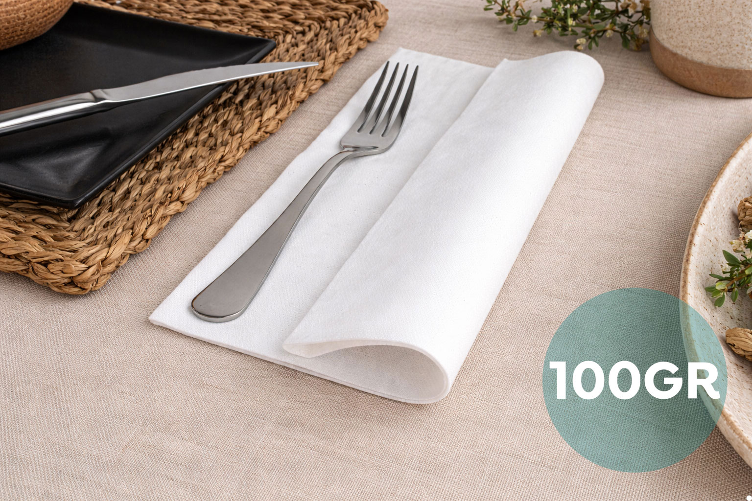 Servilletas Softex 48x48cm 100gr Blanco, 240uds
