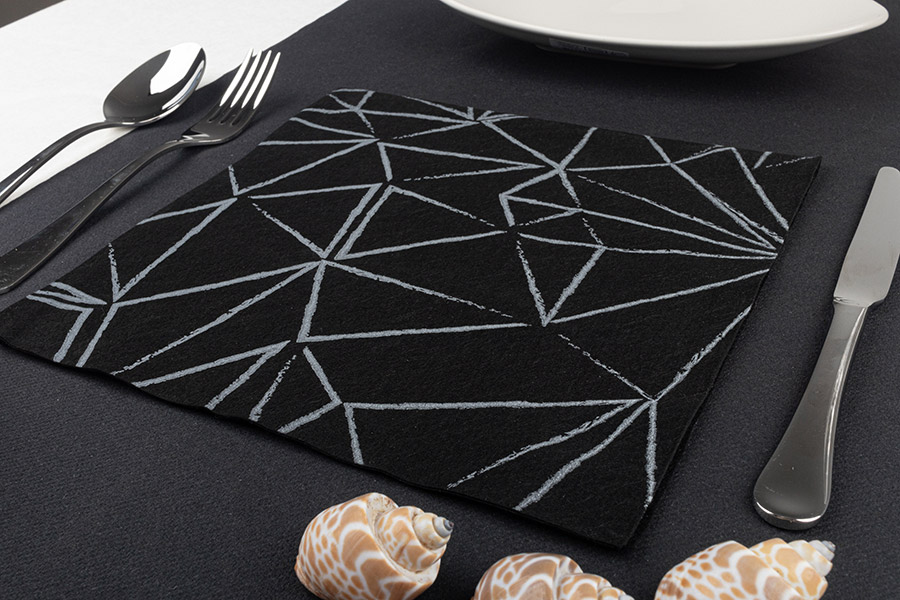 Servilletas Softex 40x40cm 70gr Negro Deco. Funky, 600uds