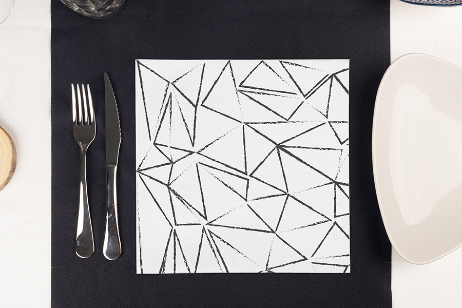 Servilletas Softex 48x48cm 70gr Blanco Deco. Funky, 400uds