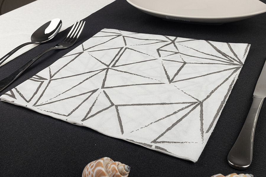 Servilletas Softex 48x48cm 70gr Blanco Deco. Funky, 400uds