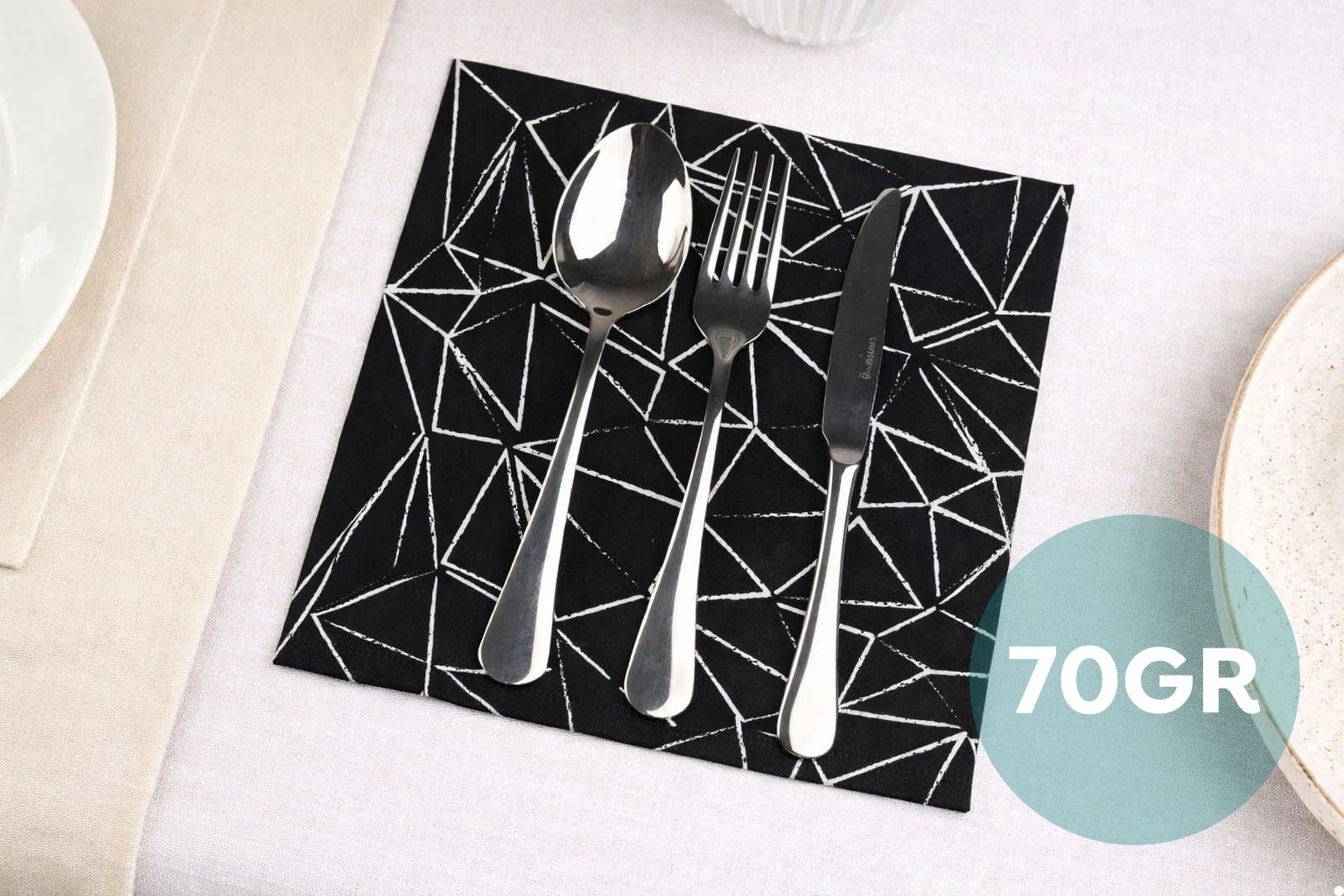 Servilletas Softex 48x48cm 70gr Negro Deco. Funky, 400uds
