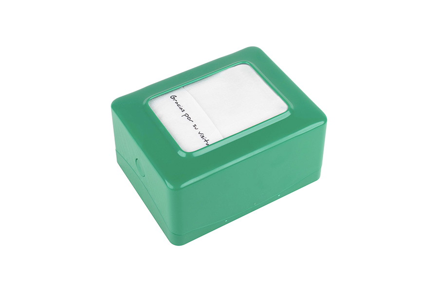Servilletero Miniservis Horizontal 17x17cm Verde, 12uds.