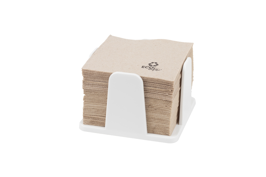 Servilletero 20x20 PS Blanco -c/Servilleta- (Eco Nature), 12uds
