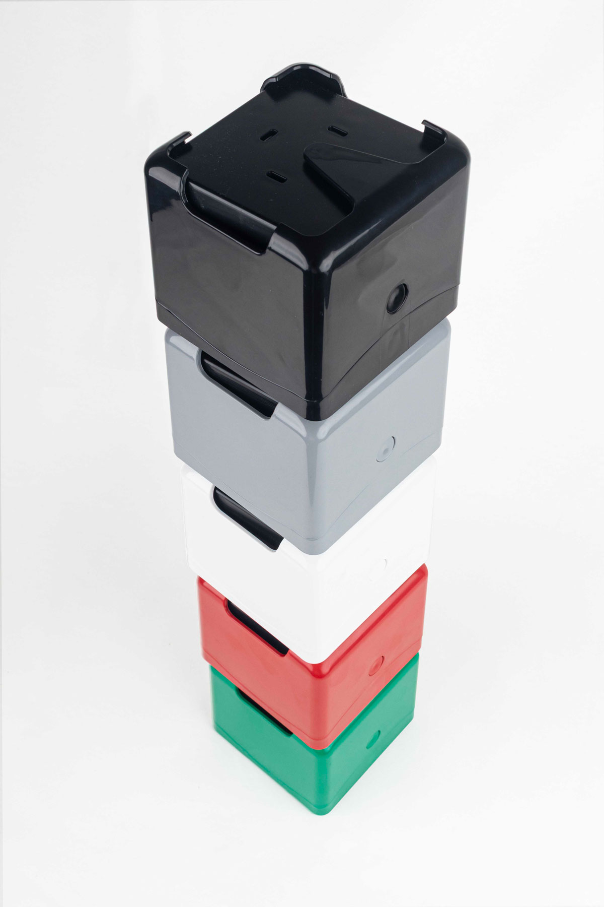 Servilletero WINDLOCK 20x20cm Tapa Negra y Base Blanca, 12uds.