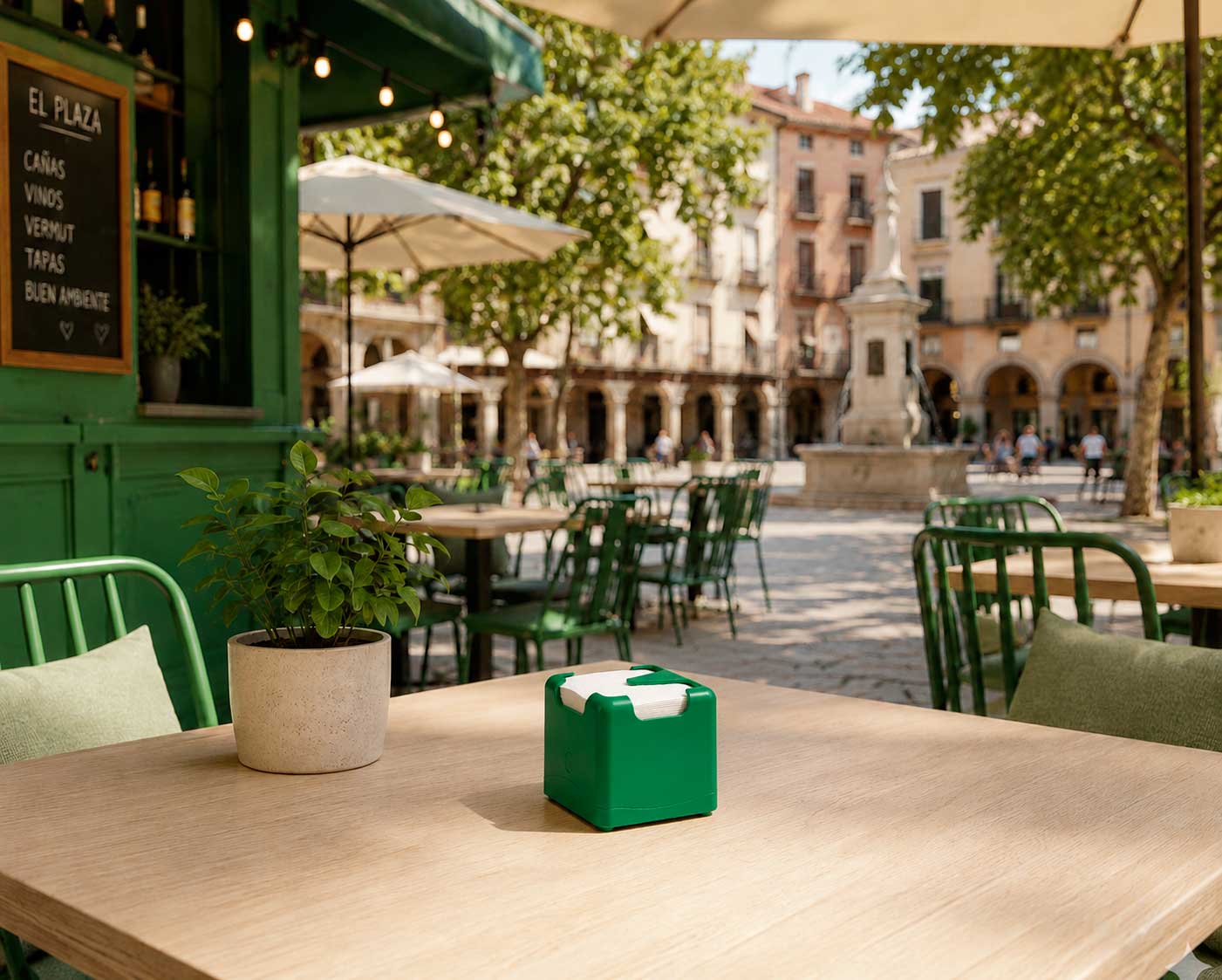 Servilletero WINDLOCK 20x20cm Verde, 12uds.