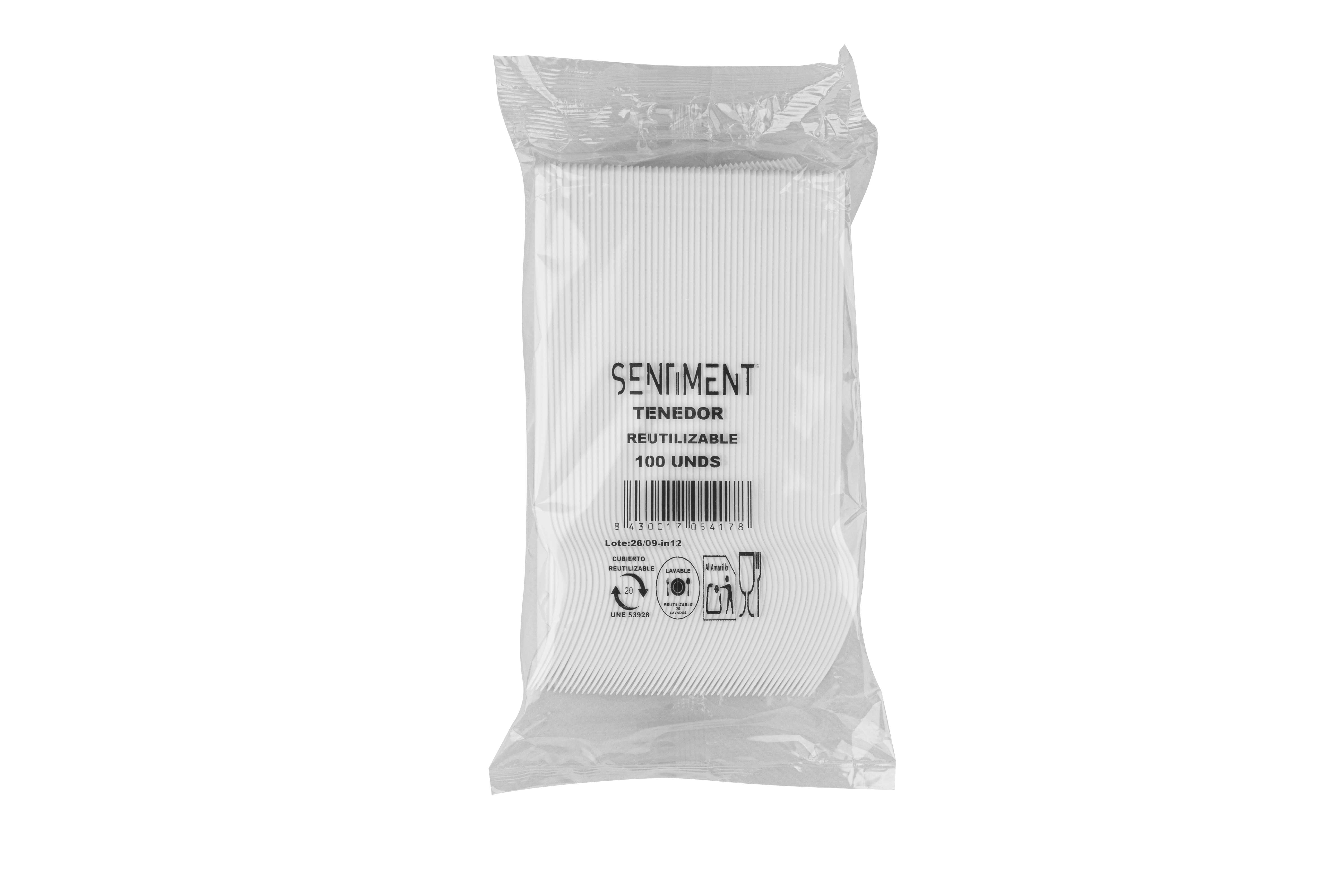 Tenedor Reutilizable PS, 100uds x 20pq