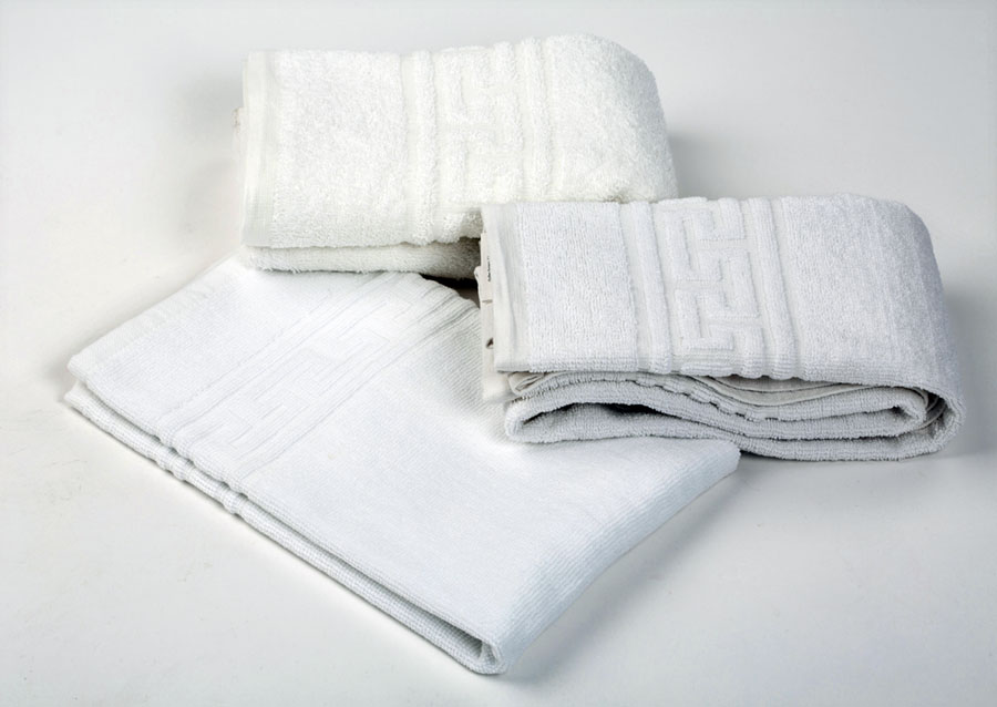 ; Toalla Blanca Greca 30x50cm 520g (100% Algodón)