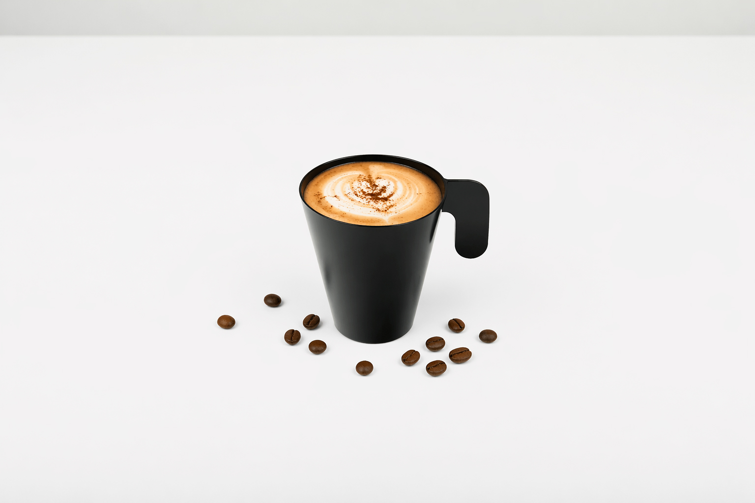 Taza Cappuccino PS Negro, 12uds