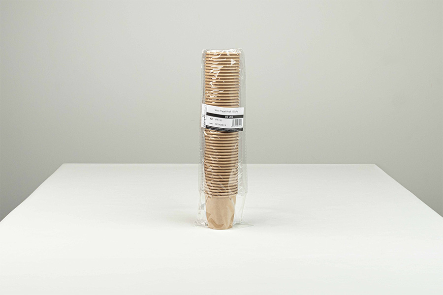 Vaso Papel Kraft 120cc 4oz, 50uds x 20pq