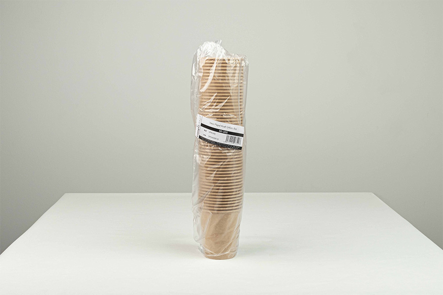 Vaso Papel Kraft 240cc 8oz, 50uds x 20pq