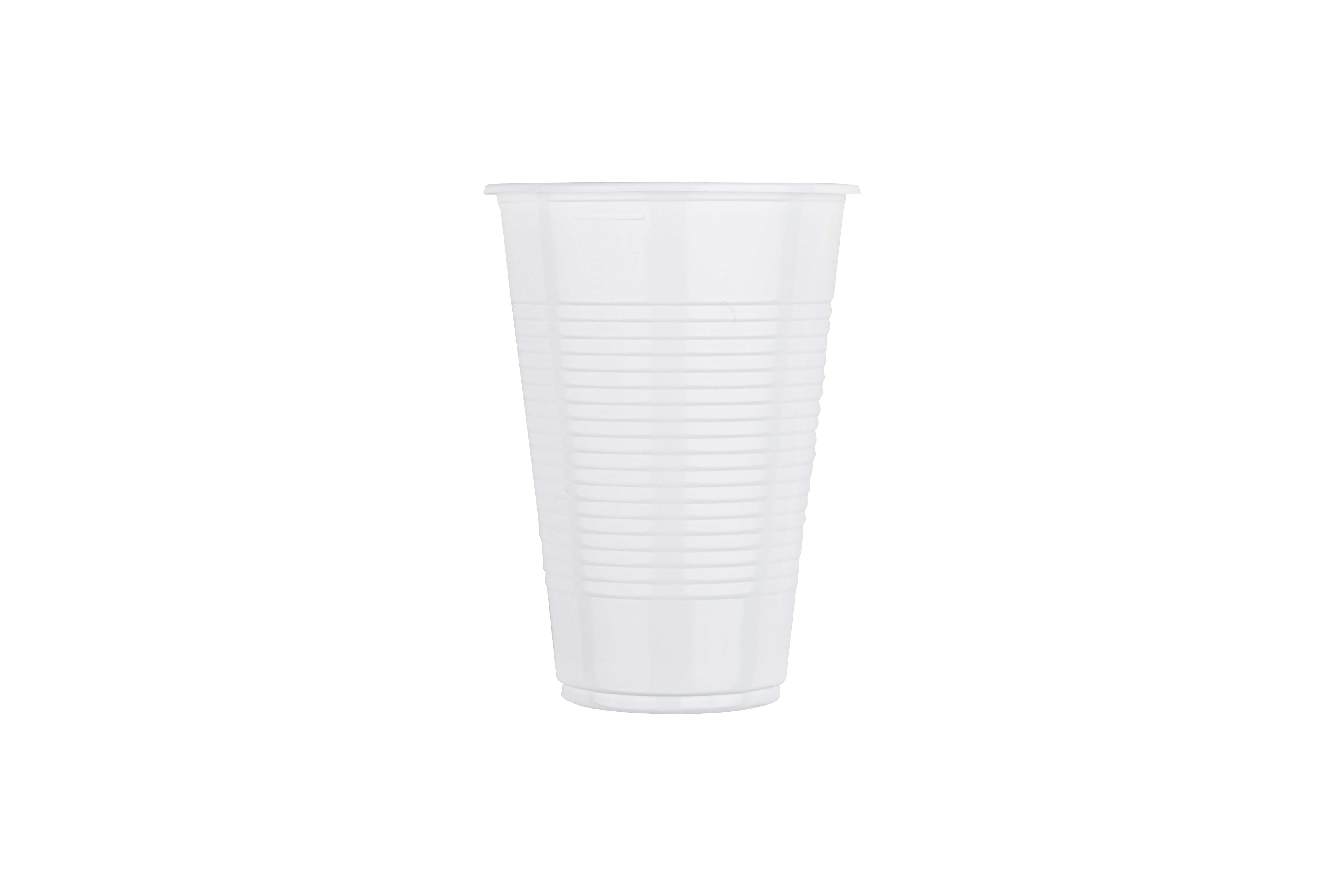 Vaso Reutilizable PP 200cc Blanco, 100uds x 30pq