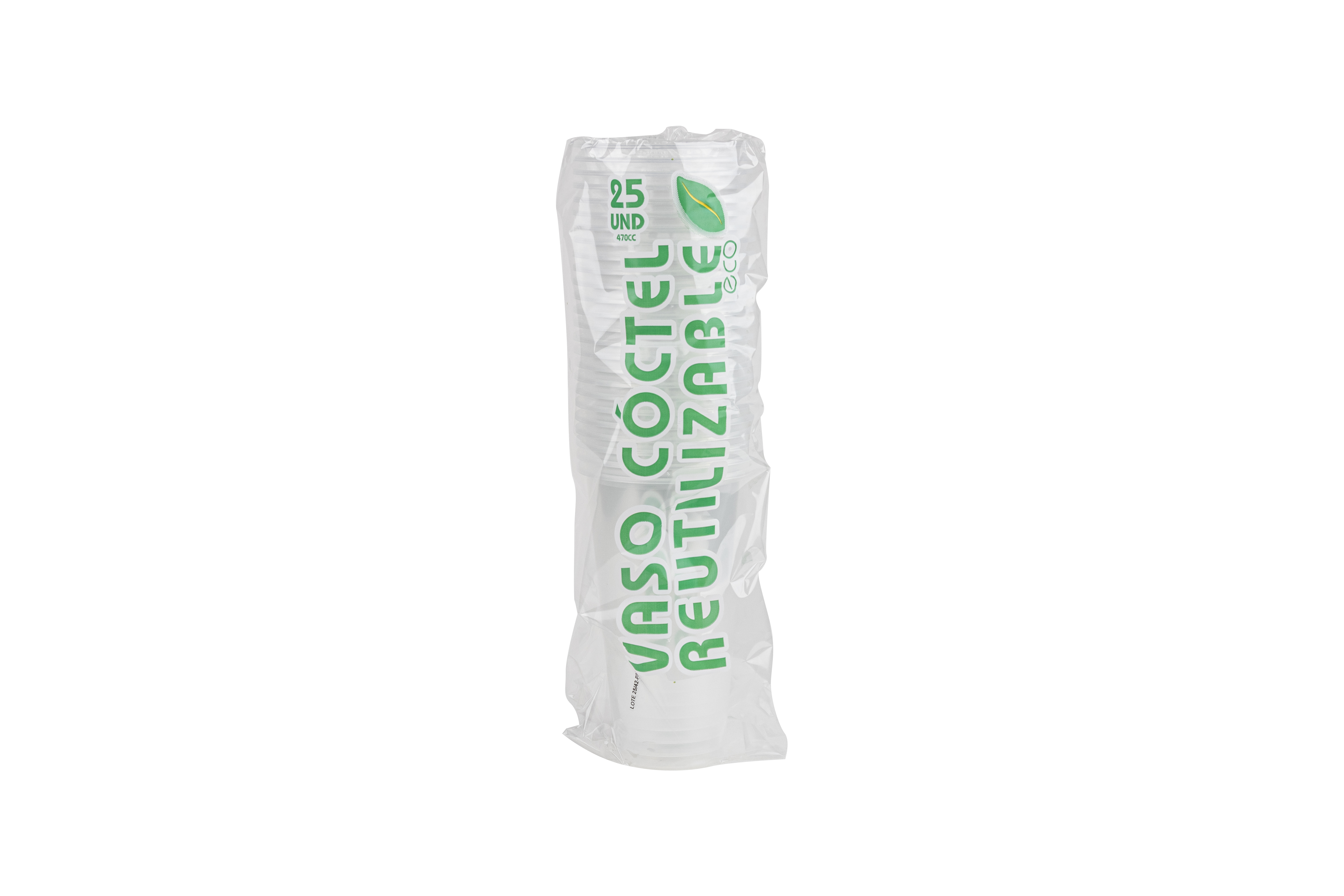 Vaso Reutilizable Eco Cocktail 470cc, 25uds x 20pq